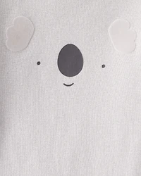 Baby Girl 4-Pack Koala Print Cotton Long-Sleeve Multipack Bodysuits - Multi