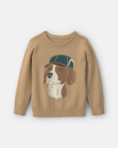 Boys Dog Sweater - Brown