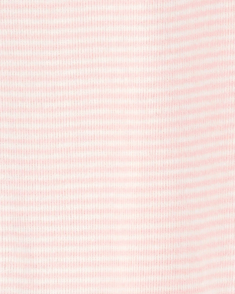 Baby Girl 2-Pack 2-Way Zip Cotton Sleep & Play Pajamas - White/Pink