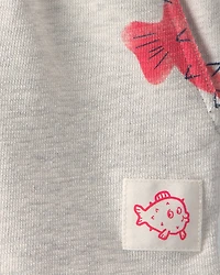 Toddler Boy Pufferfish French Terry Shorts - Grey/Red