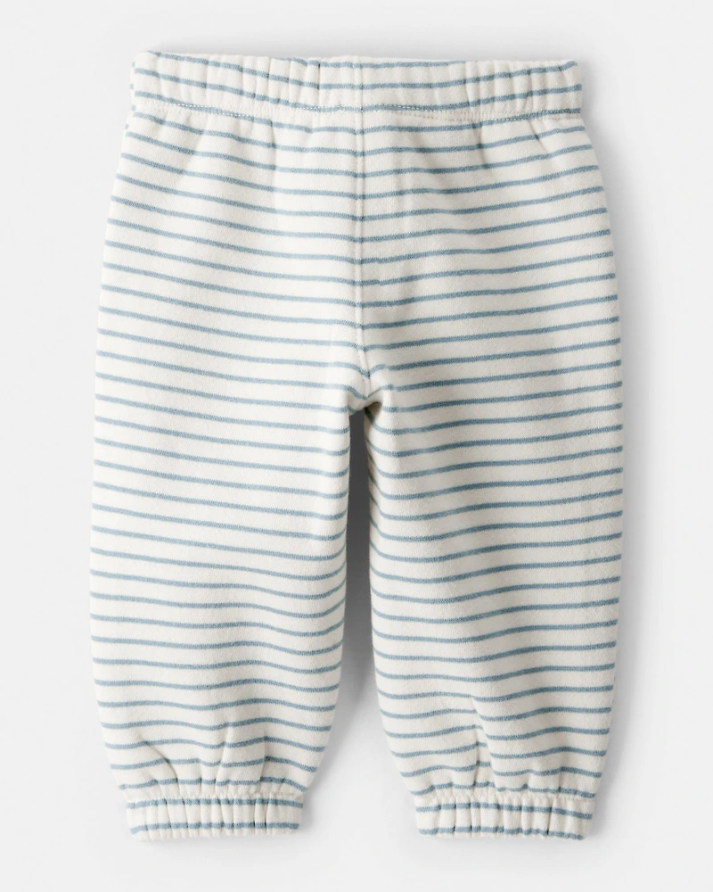Baby Boy DayDream Fleece Stripe Pants - Blue