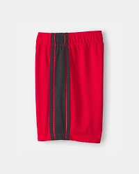 Boys Striped Mesh Active Shorts - Red