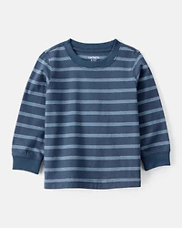 Baby Boy Striped Long-Sleeve Tee - Navy