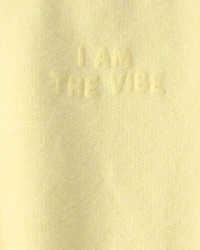 Baby Girl 'I Am The Vibe' French Terry Pullover Sweatshirt - Yellow