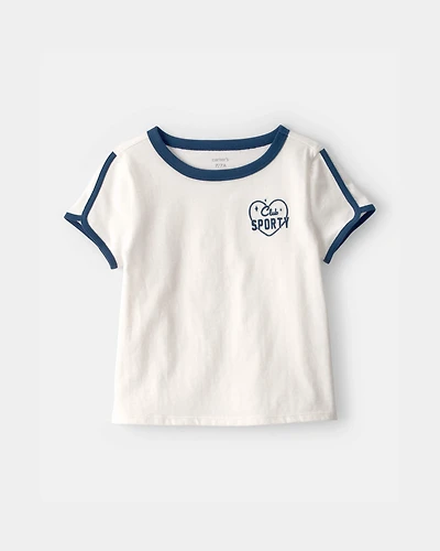 Girls 'Club Sporty' Active Top - White