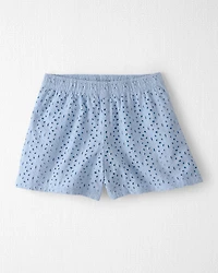 Girls 2-Piece Organic Cotton Eyelet Top & Short Set