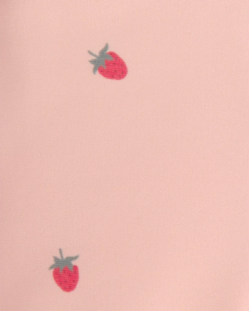 Baby Girl 2-Piece Recycled Rashguard Swimsuit Set in Strawberry Print