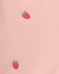 Baby Girl 2-Piece Recycled Rashguard Swimsuit Set in Strawberry Print