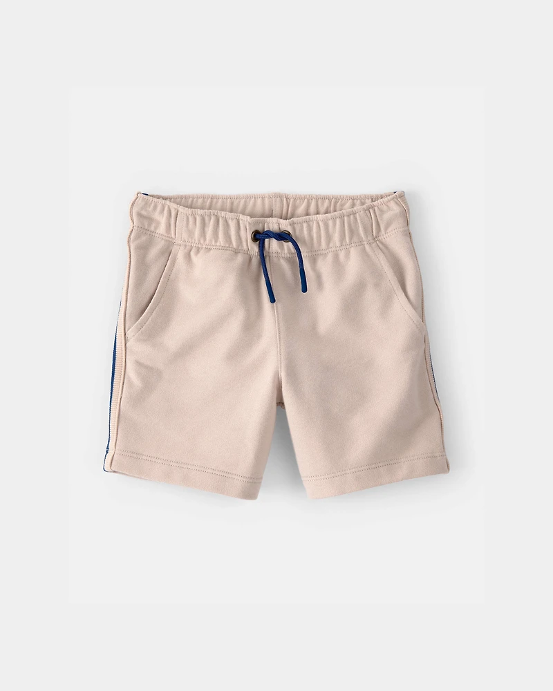 Toddler Boy Striped French Terry Shorts - Khaki/Blue