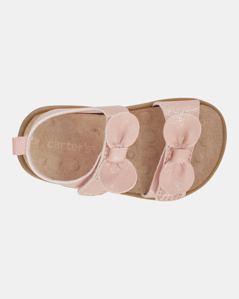 Baby Every Step® First Walker Bow Faux Cork Sandals - Pink
