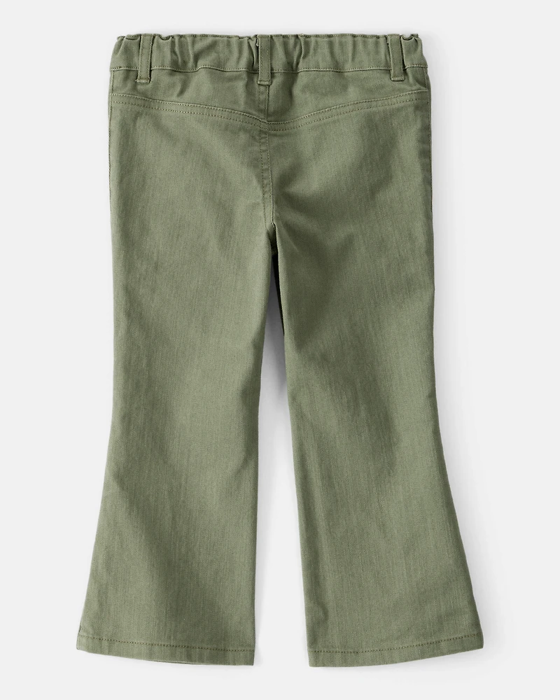 Toddler Girl Cotton Flare Pants - Green