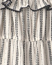 Toddler Girl Striped Ruffle Jumpsuit - Black/Ivory