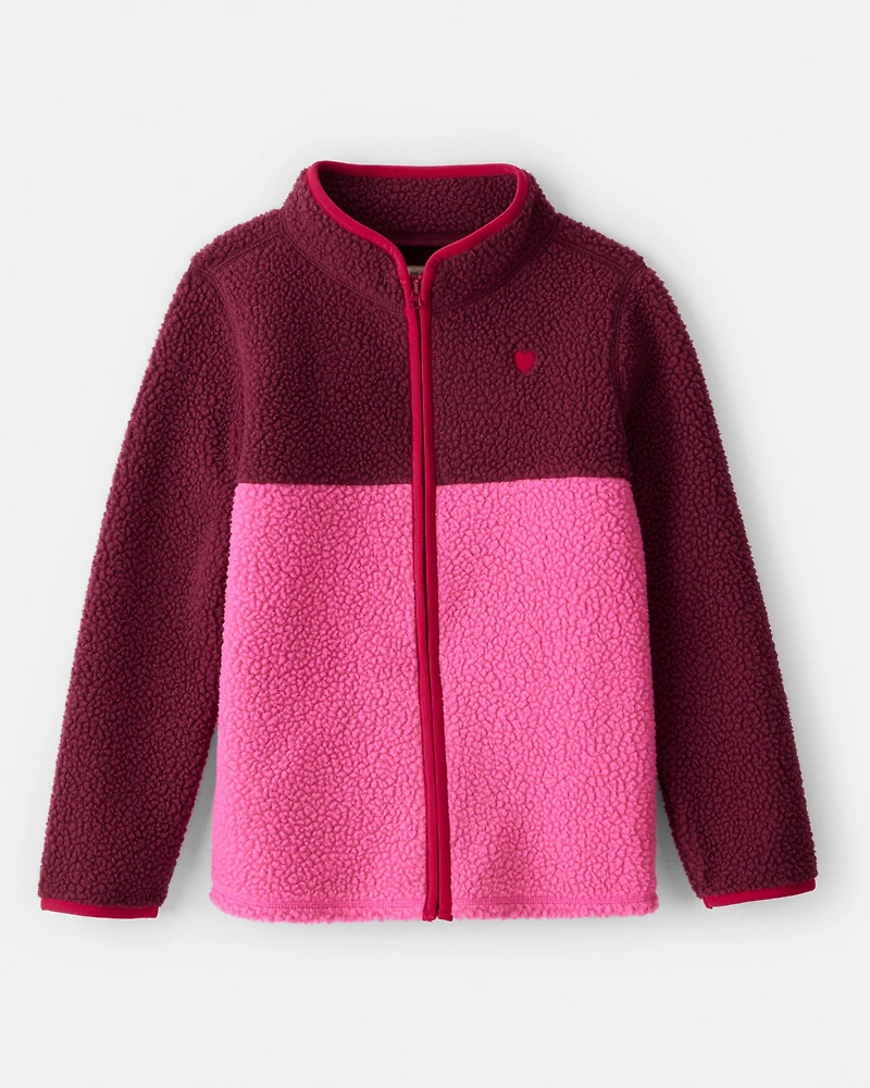 Girls Microfleece Long-Sleeve Zip-Up Jacket