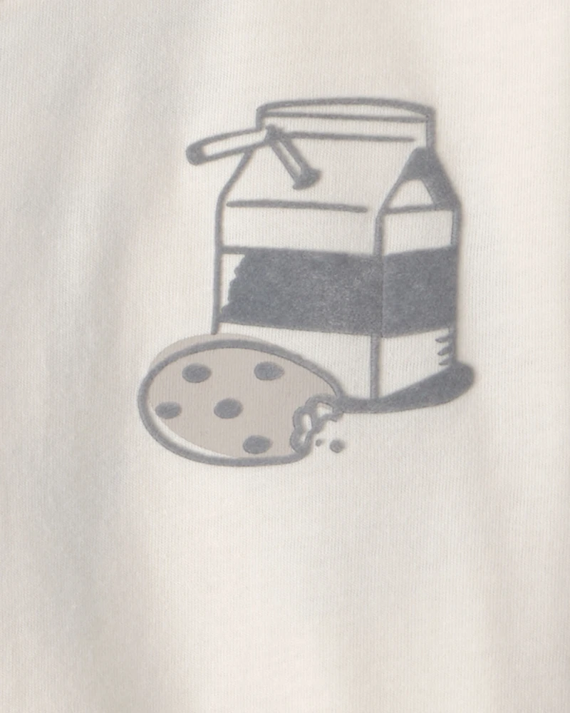 Toddler Boy Cookies & Milk Long-Sleeve Graphic Tee - Cream