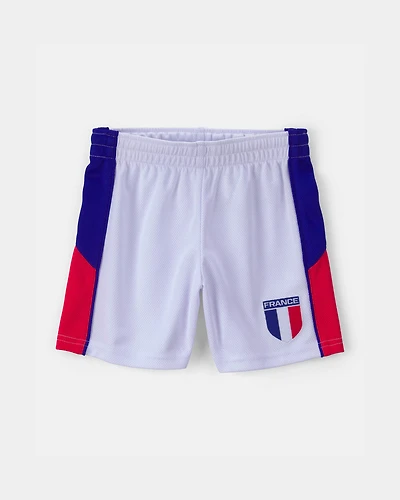 Toddler Umbro France Mesh Soccer Shorts - Blue/Red/White