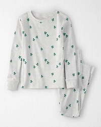Kid Organic Cotton Pajamas in Lucky Clovers Print