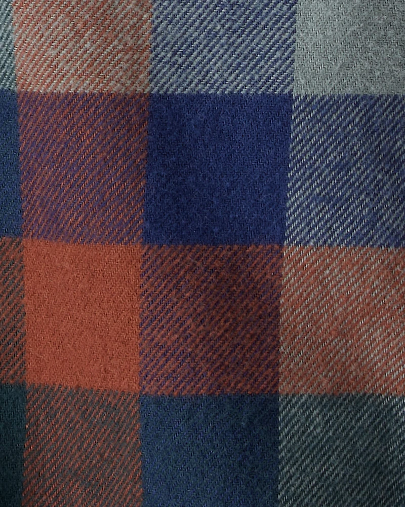 Baby Boy Plaid Long-Sleeve Button-Down Bodysuit