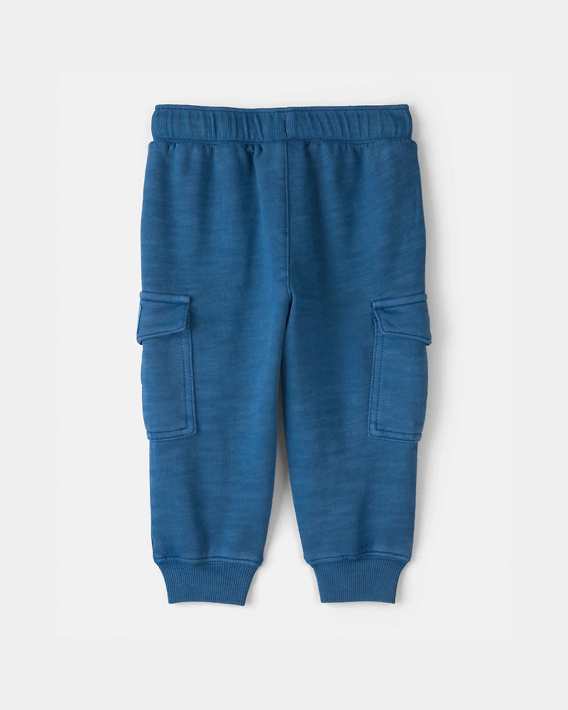 Baby Boy French Terry  Cargo Knit Joggers - Blue