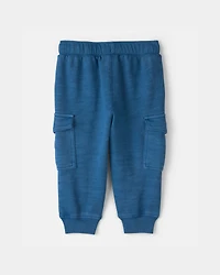 Baby Boy French Terry  Cargo Knit Joggers - Blue