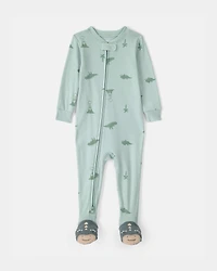Baby Dinosaur 100% Cotton Snug Fit 1-Piece Pajama Set - Green
