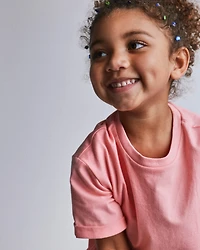 Toddler Girl Rolled Cuff Tee - Light Pink