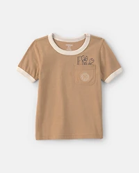 Toddler Boy Tools Embroidered Pocket Graphic Tee - Tan