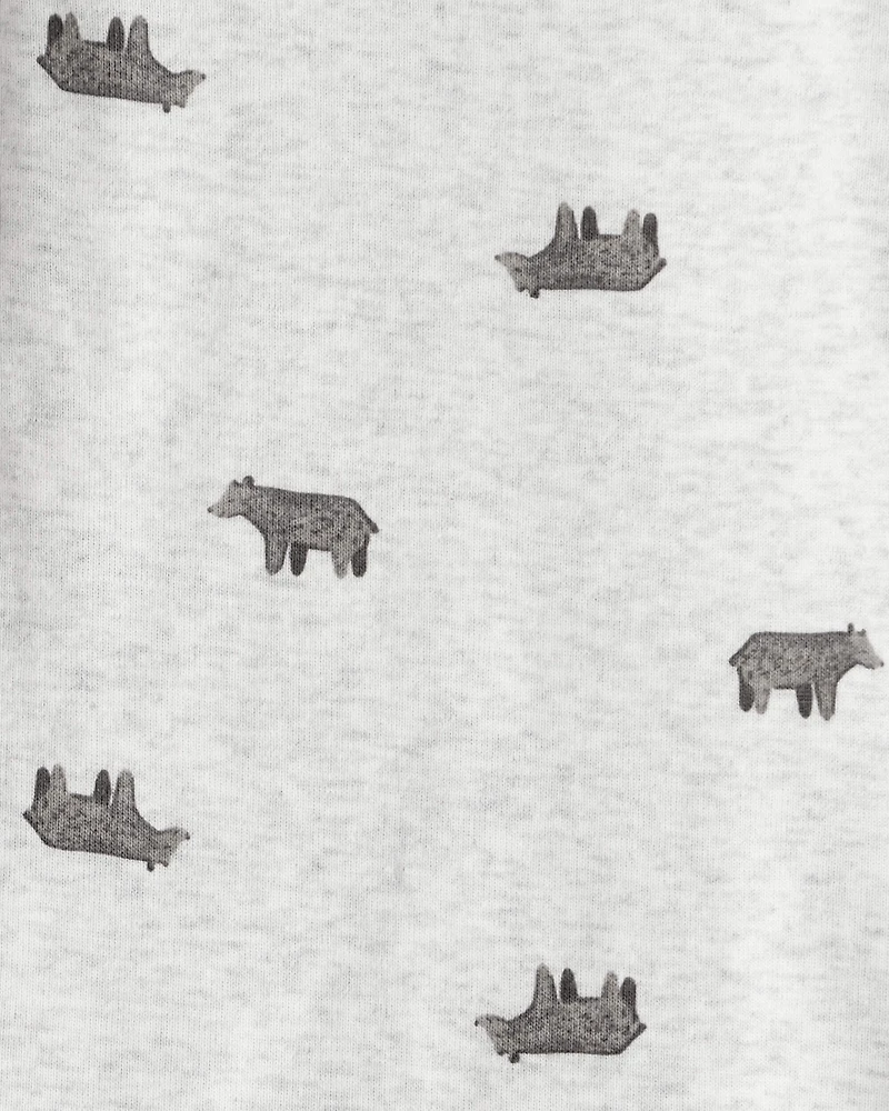 Baby Girl 3-Piece Bear Print Sleeveless Jacket, Bodysuit & Pant Set - White