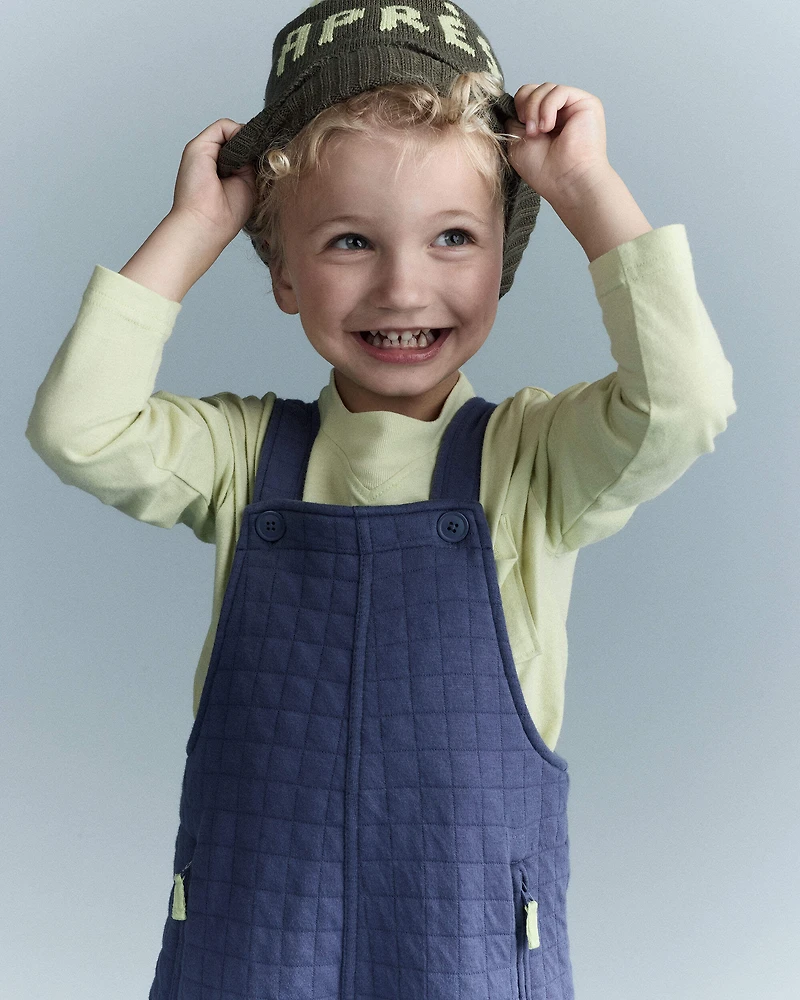 Toddler Wide-Leg Overalls - Dark Blue