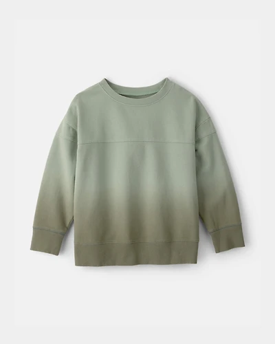 Boys Ombre French Terry Pullover Sweatshirt - Green