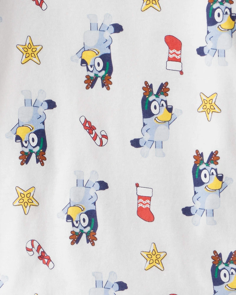 Toddler Bluey™ 100% Cotton Long-Sleeve Snug Fit 2-Piece Pajamas - White