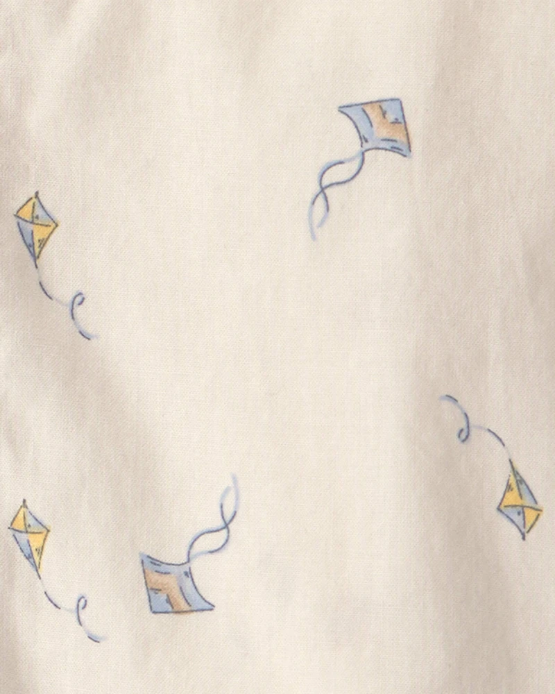 Toddler Boy 2-Piece Kite Top & Short Set - Tan/Blue