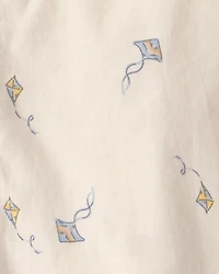 Toddler Boy 2-Piece Kite Top & Short Set - Tan/Blue