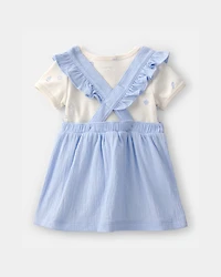 Baby Girl 2-Piece Jumper Dress Set - Blue