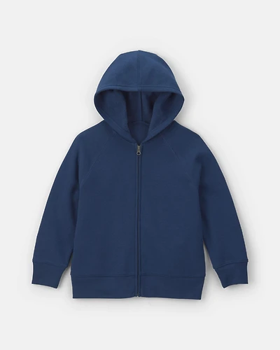 Boys Fleece Zip-Up Hoodie - Navy Blue
