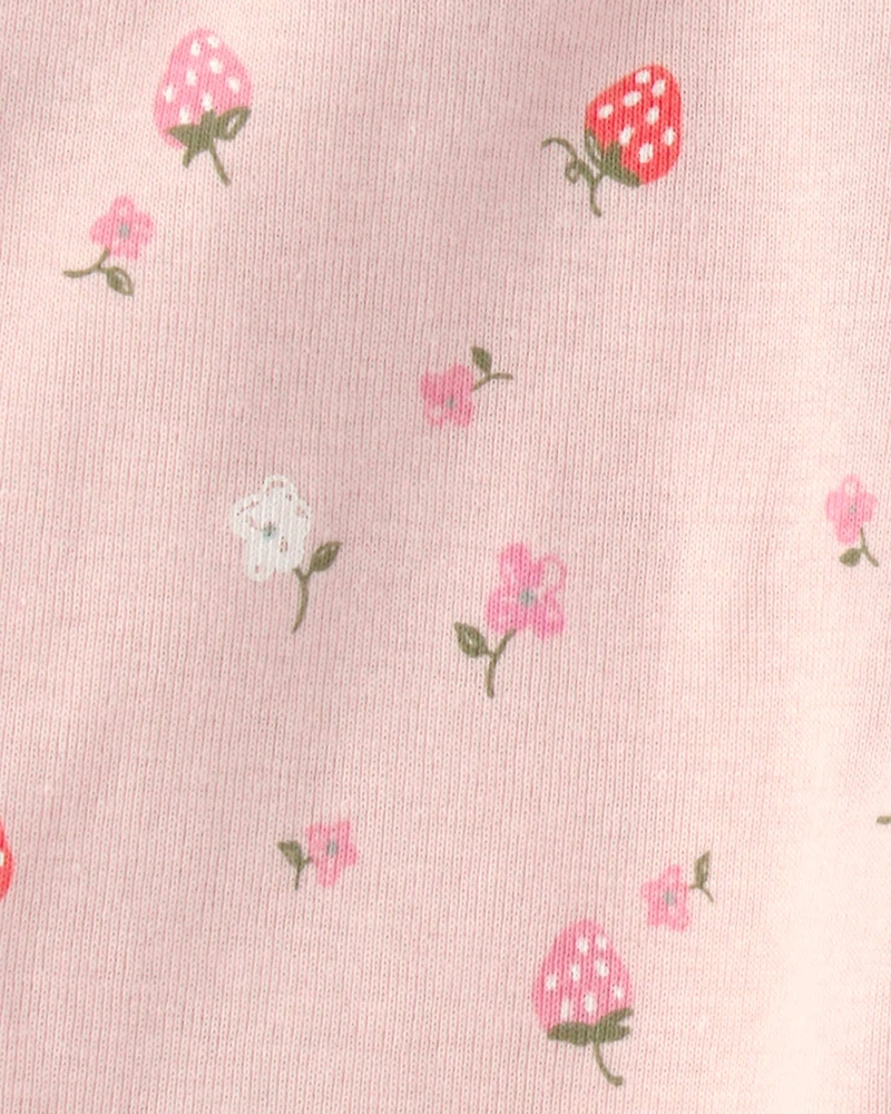 Baby Girl 'Daddy's Girl' Strawberry Short Sleeve Bodysuit & Pant Set - Pink
