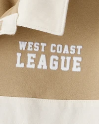 Boys Cotton Short-Sleeve Stripe Polo - Tan