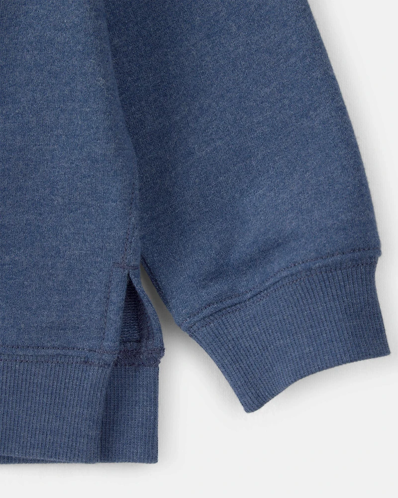 Toddler Boy French Terry Pullover Sweatshirt - Blue