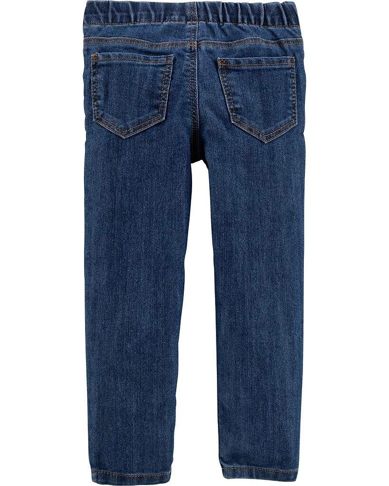 Baby Girl Medium Blue Wash Elastic-Waist Jeggings