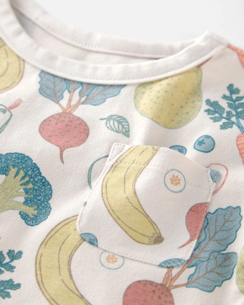 Baby 2-Pack Organic Cotton Rompers in Veggie Fruit Print