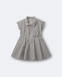 Toddler Girl Avenue Twirl™ Scalloped Dress in Gingham - Grey