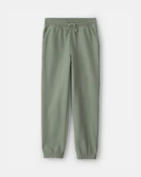 Kids Drawstring Knit Joggers - Green