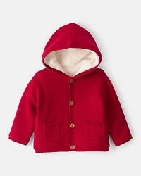 Baby Girl Sweaterknit Jacket - Red