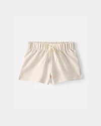 Baby Girl French Terry Shorts - Cream