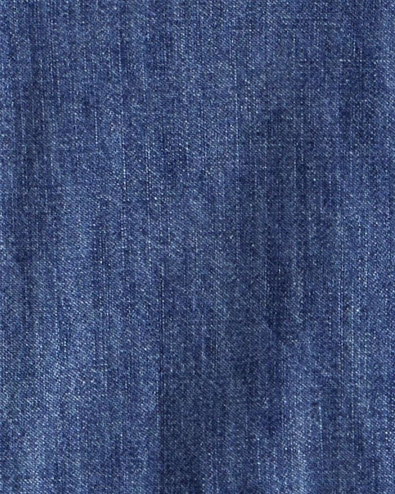 Toddler Denim Long-Sleeve Jumpsuit - Blue