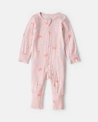 Baby Girl Flamingo PurelySoft™ 2-Way Zip Sleep & Play Pajamas - Pink