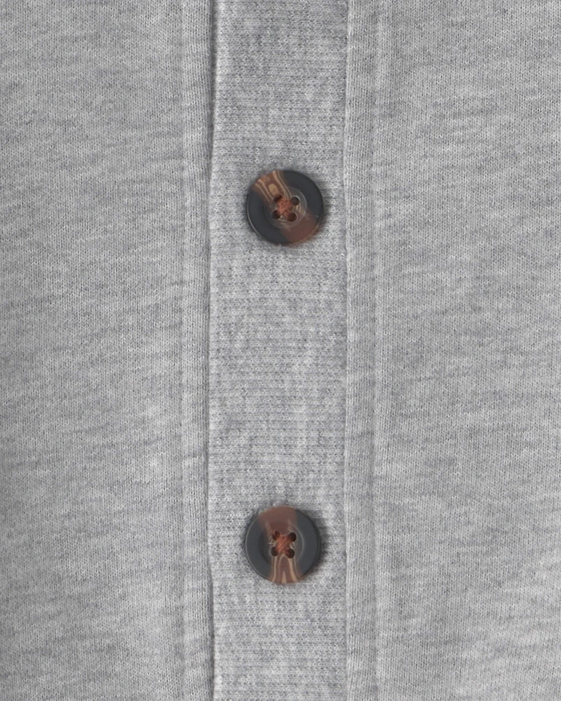 Baby Boy 3-Piece Varsity Cardigan, Bodysuit & Short Set - Green/Grey