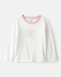 Toddler Girl Ballerina Long-Sleeve Graphic Tee - Cream