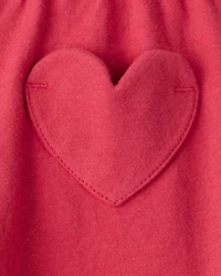 Baby Girl 2-Piece Heart Bodysuit & Pant Set - Red