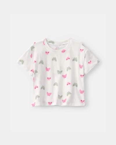 Toddler Girl Butterfly Relaxed Top - Ivory