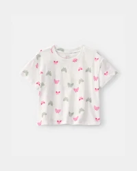Toddler Girl Butterfly Relaxed Top - Ivory